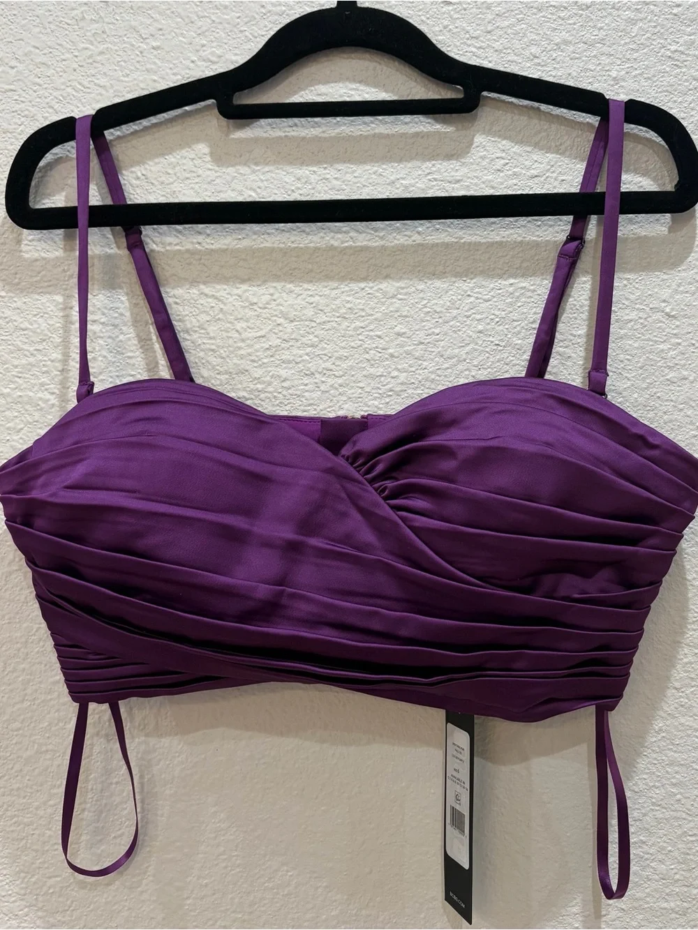 NWT BCBGMaxAzria Purple Ruched Bustier corset Top size 6 - Picture 3 of 8
